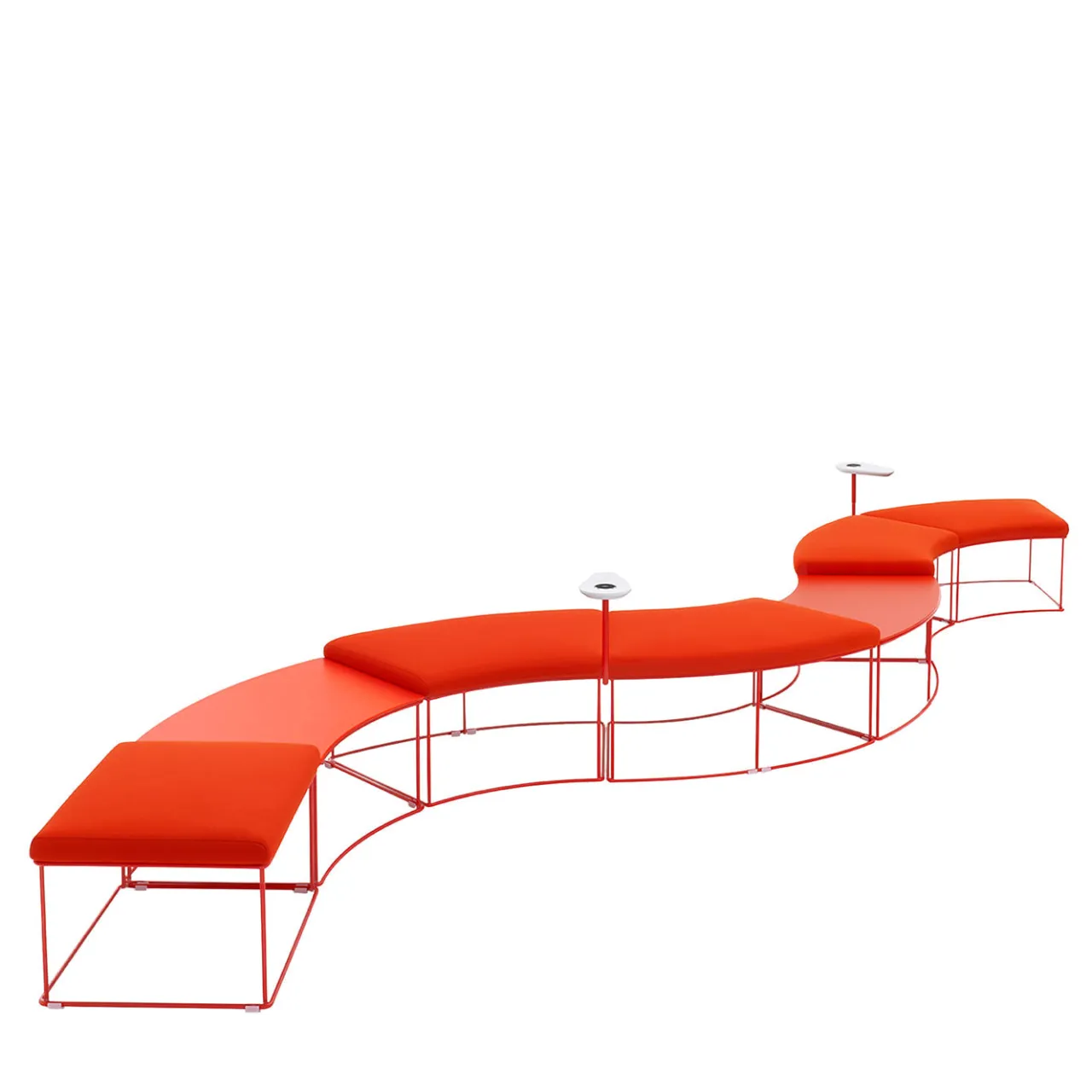 Viganò & C. Benches<GREG red modular bench by Basaglia + Rota Nodari