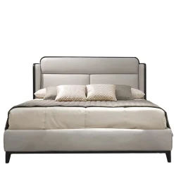 A.R. Arredamenti Beds<Grey Leather Bed