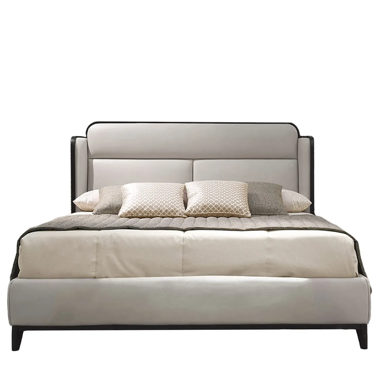 A.R. Arredamenti Beds<Grey Leather Bed