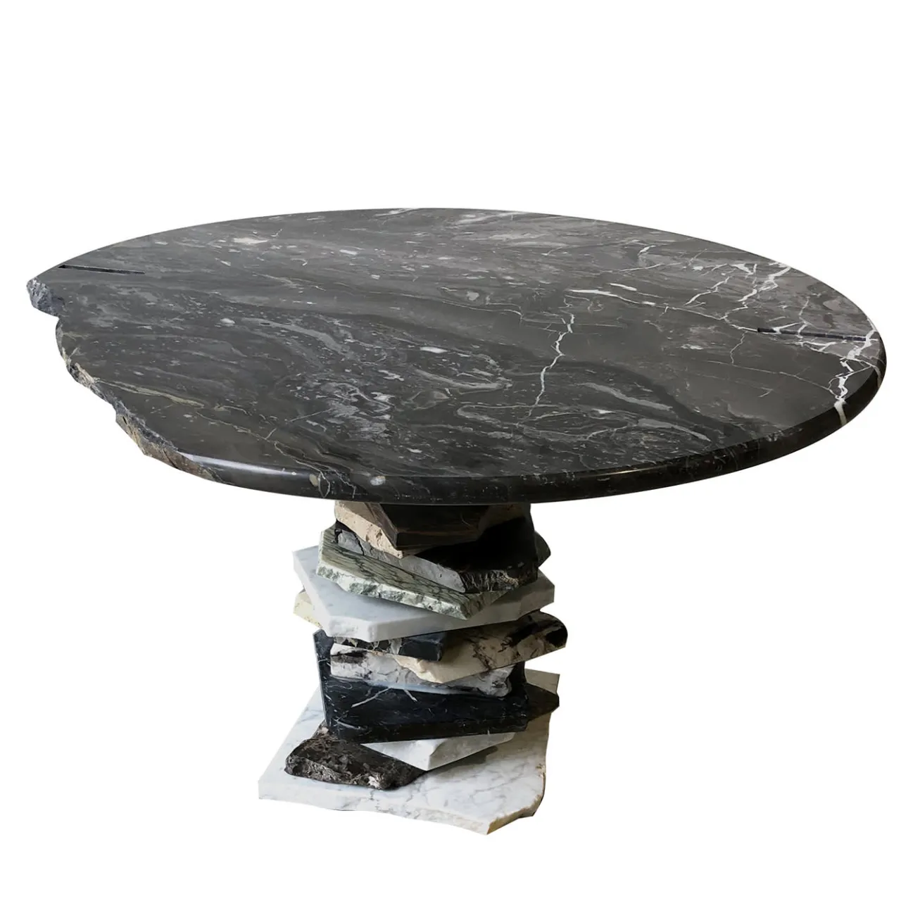 Stone Stackers Side Tables<Grigio Orobico marble Large Side Table