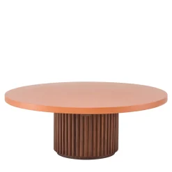 Il Giardino di Legno Outdoor Coffee Tables<Grissini Round Wood Outdoor Coffee Table with orange top