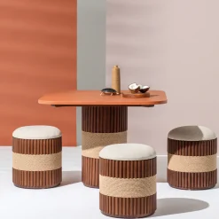 Il Giardino di Legno Ottomans & Poufs<Grissini Round wood Outdoor pouf