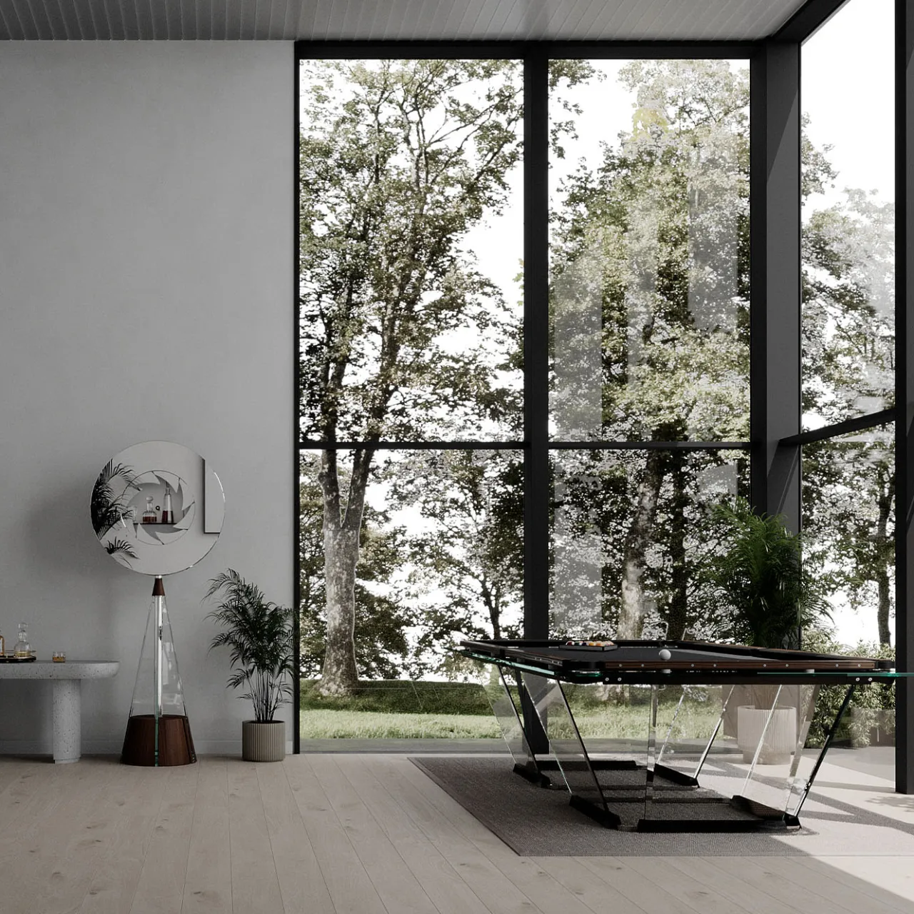 Teckell Bar Cabinets<Gualtiero Canaletto Walnut With Steel And Glass Details Cabinet