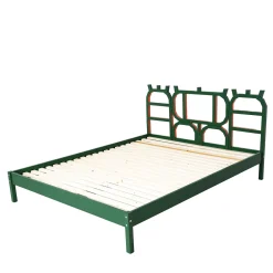 Andrea de Chirico Beds<Guarino Green Lacquered Wood Bed