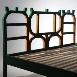 Andrea de Chirico Beds<Guarino Green Lacquered Wood Bed