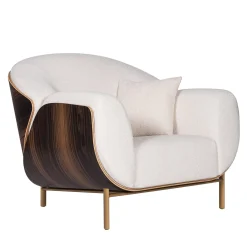FROMM. Armchairs<Haimà White Bouclé Armchair