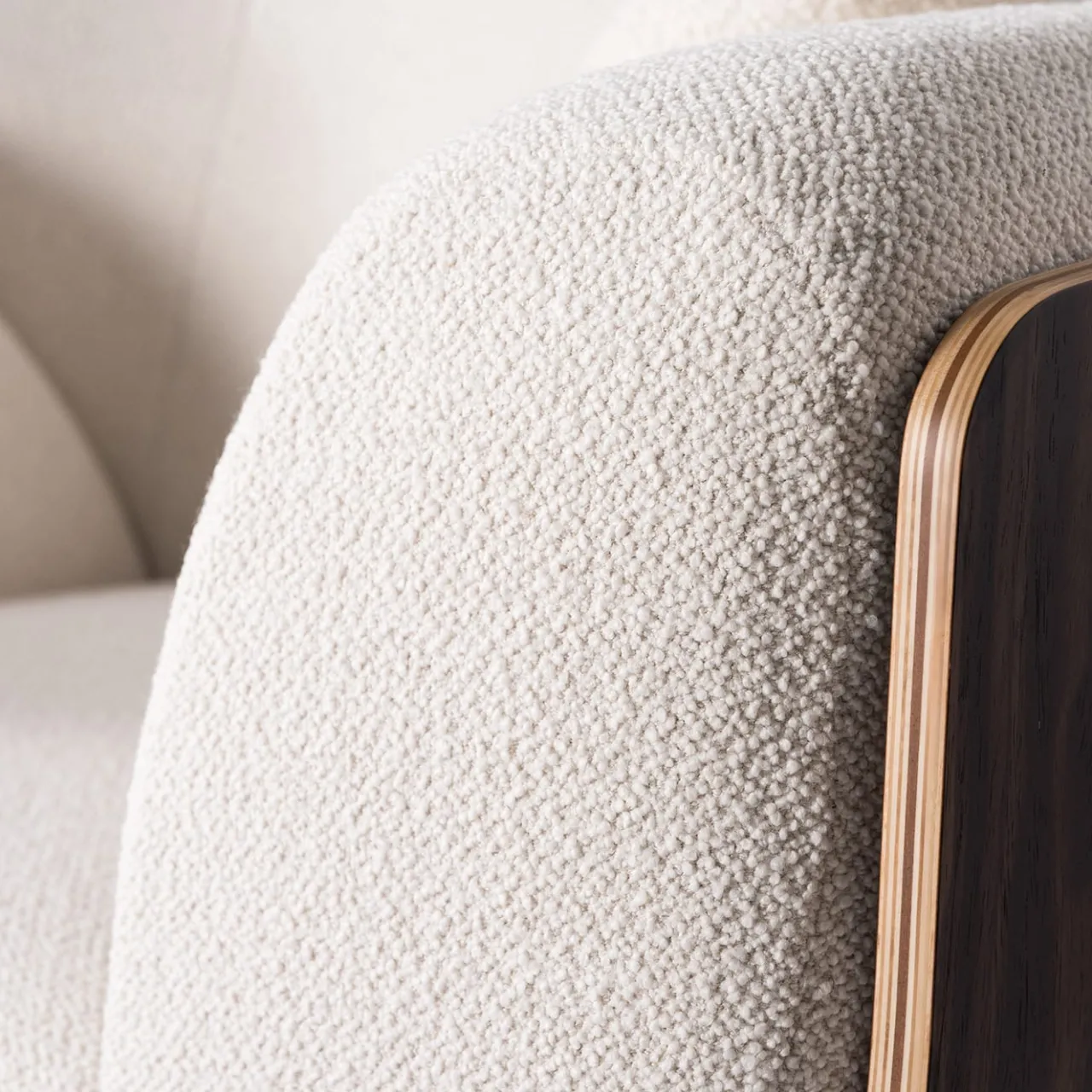 FROMM. Armchairs<Haimà White Bouclé Armchair