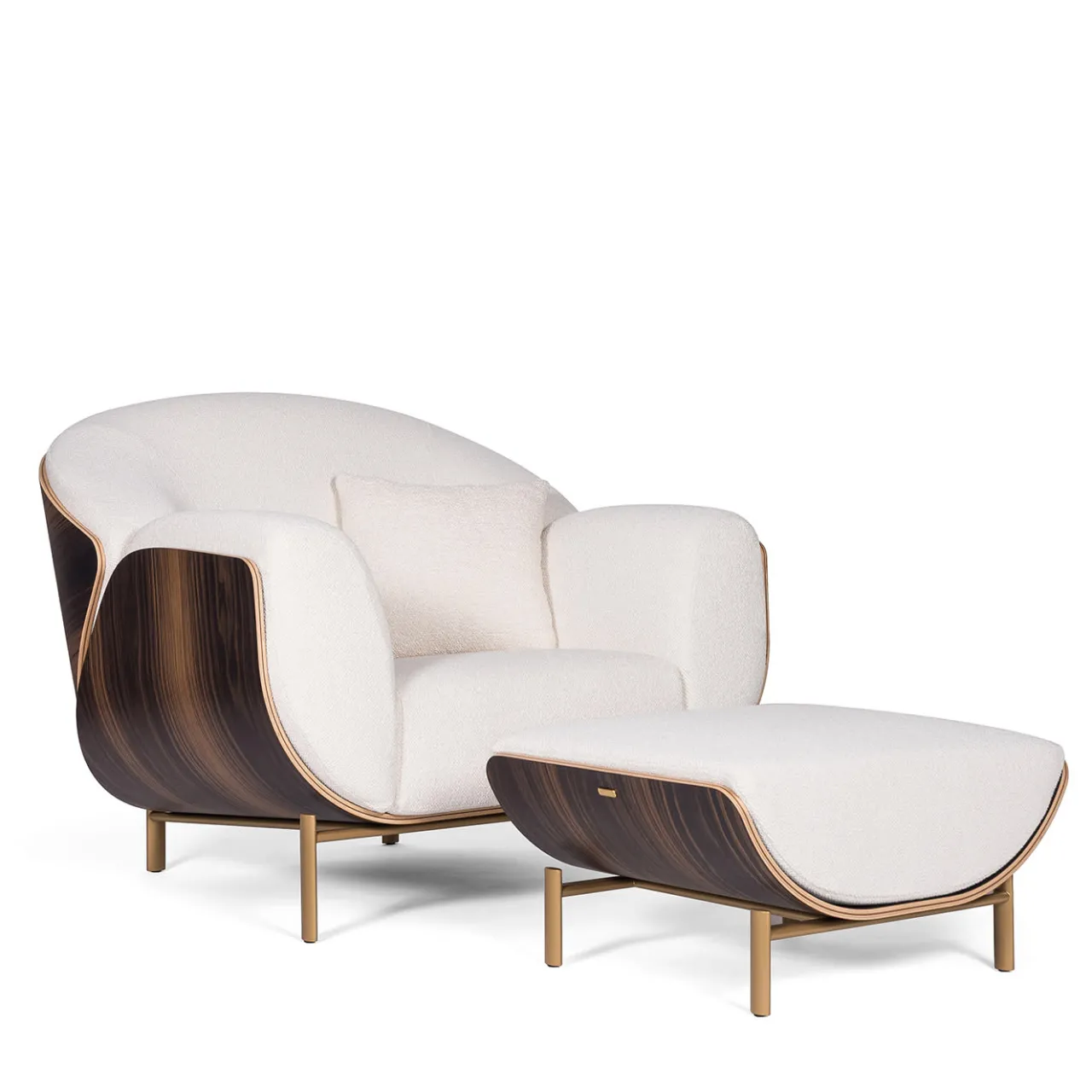 FROMM. Ottomans & Poufs<Haima' White Bouclé Pouf