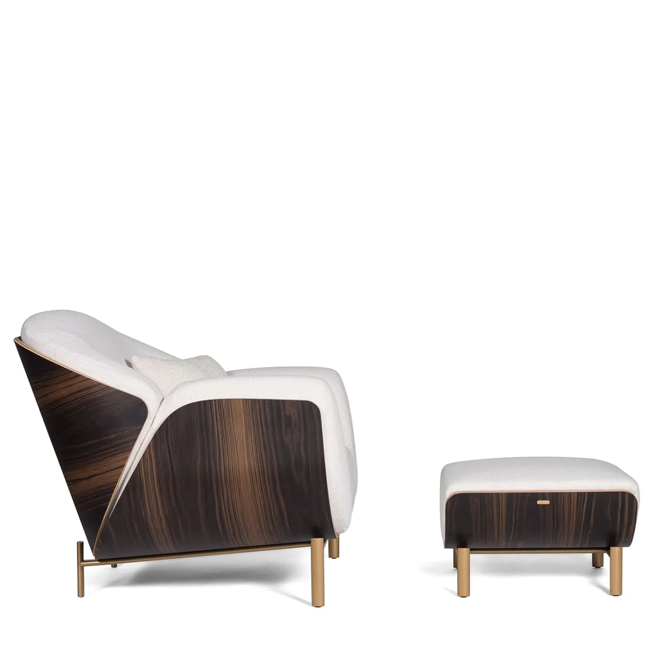 FROMM. Ottomans & Poufs<Haima' White Bouclé Pouf