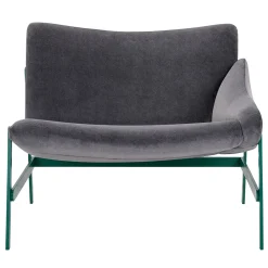 Adrenalina Lounge Chairs<Hammock Dark-Gray Velvet & Green Lounge Chair by Debonademeo Studio