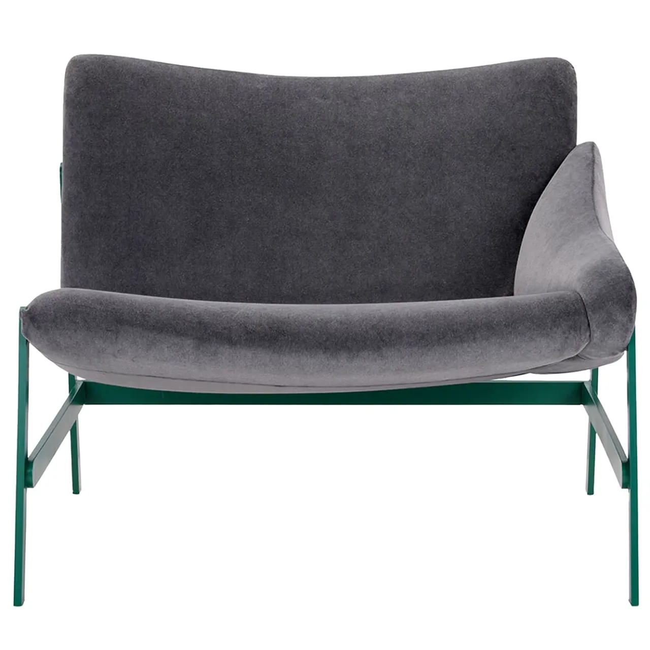 Adrenalina Lounge Chairs<Hammock Dark-Gray Velvet & Green Lounge Chair by Debonademeo Studio