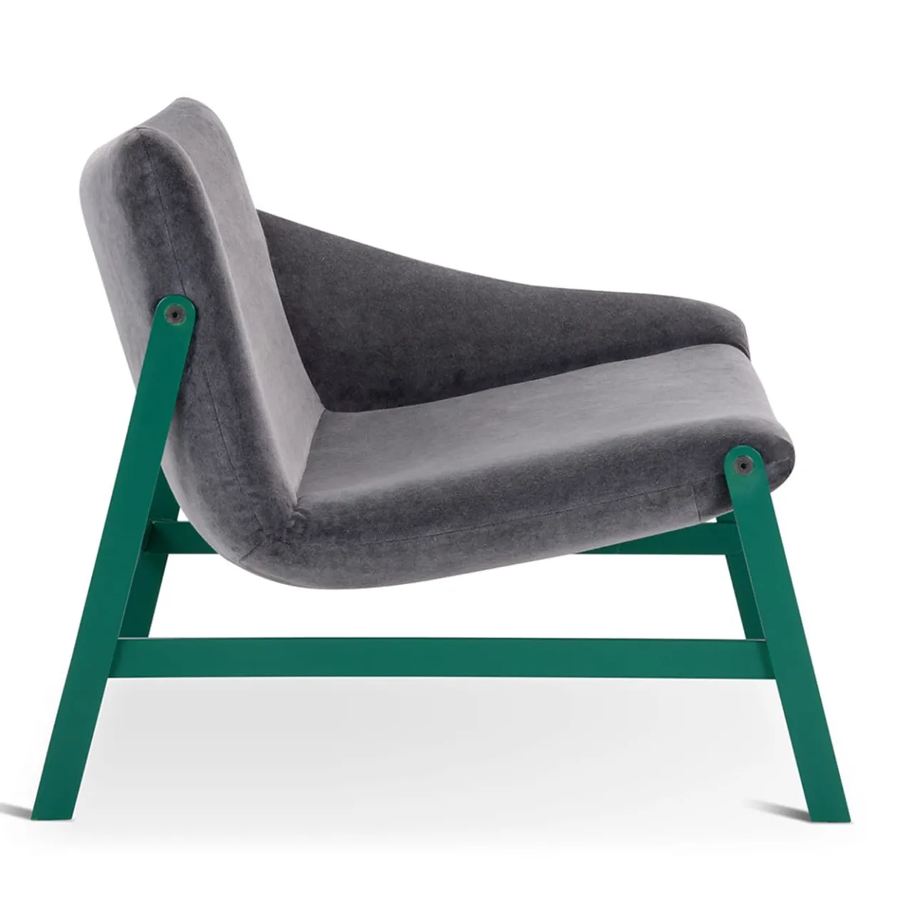 Adrenalina Lounge Chairs<Hammock Dark-Gray Velvet & Green Lounge Chair by Debonademeo Studio