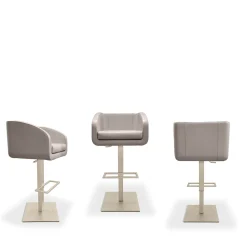 ReDéco Bar Stools<Hanami Adjustable Metal Bar Stool Leather Seat