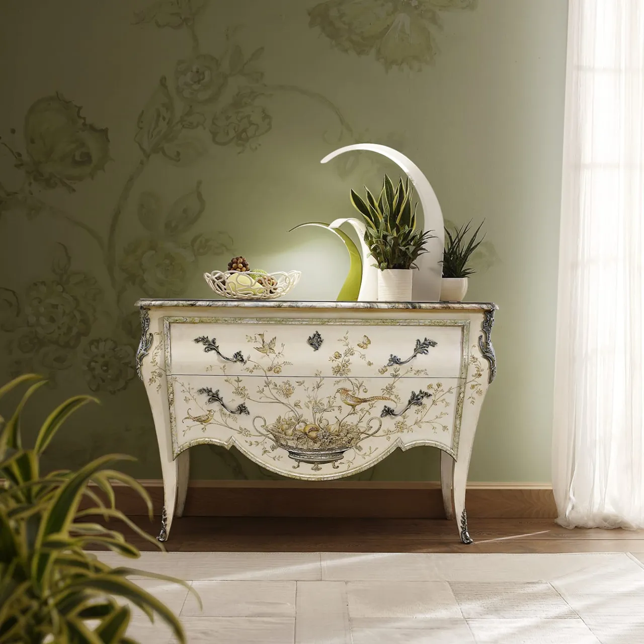 Ros Italia Interiors Dressers<Hand-Painted Lacquered Wood Dresser