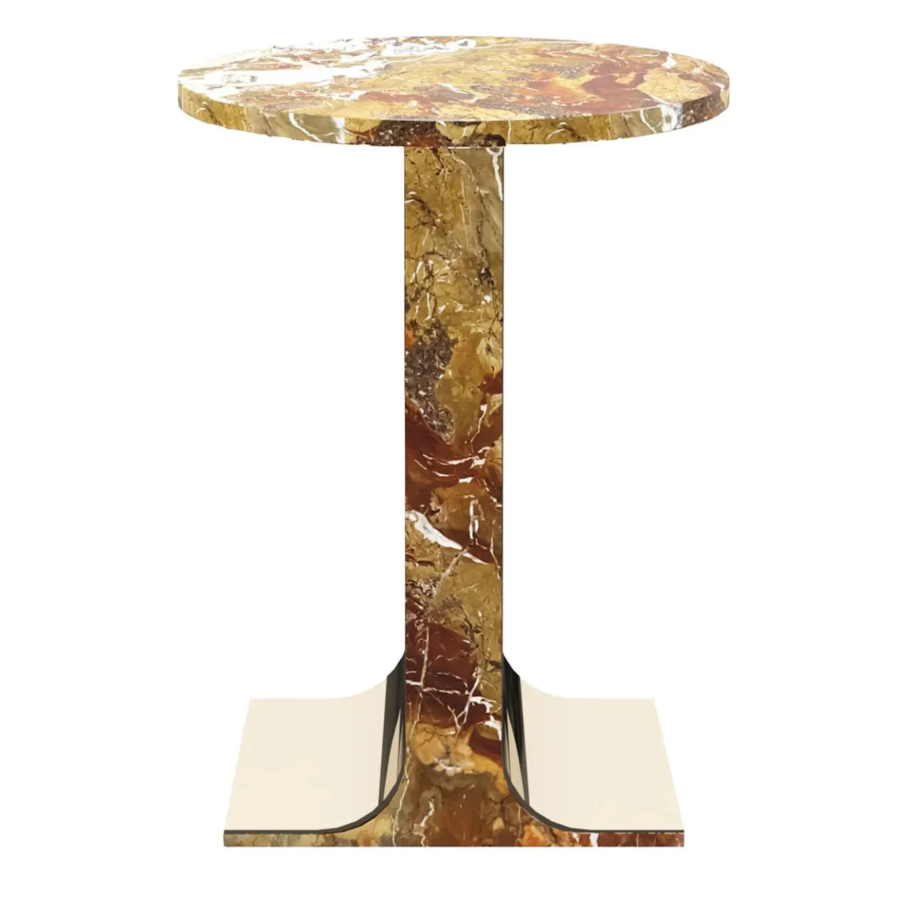 L'Eccesso Side Tables<Hani Orange Marble With Gold Finish Metal Structure Side Table