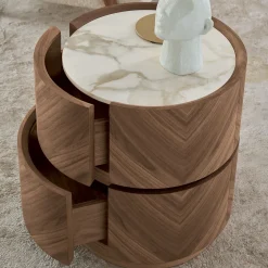 Modesign Nightstands<Haribo Nightstand in Walnut Canaletto and Calacatta Ceramic Top#2