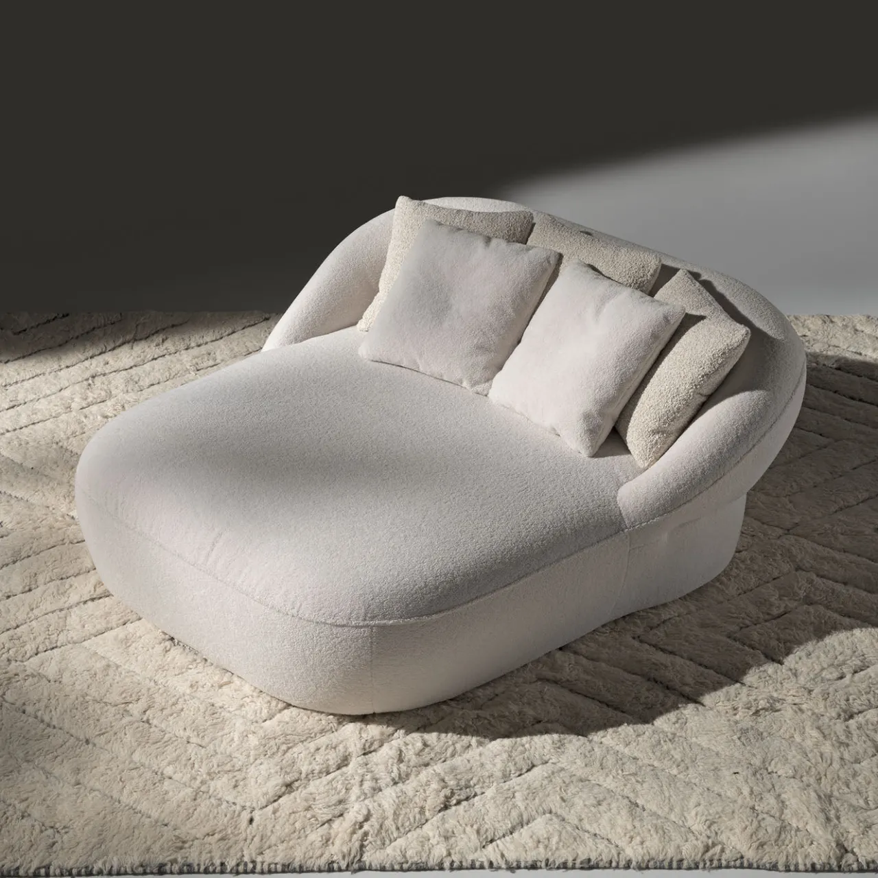 Ferri 1956 Chaises<Havana Compact White Chaise Longue by Palomba Serafini