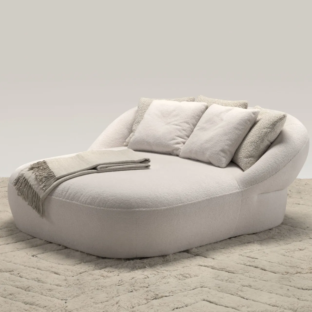Ferri 1956 Chaises<Havana Compact White Chaise Longue by Palomba Serafini