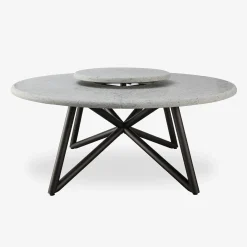 Veltha Outdoor Stone Design Outdoor Dining Tables<Hermu 180 Gray Peperino Stone Outdoor Dining Table