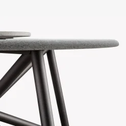 Veltha Outdoor Stone Design Outdoor Dining Tables<Hermu 150 Round Gray Peperino Stone and Brown Steel outdoor Dining Table