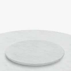 Veltha Outdoor Stone Design Outdoor Dining Tables<Hermu 230 round white carrara marble and white steel outdoor dining table