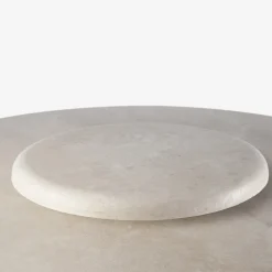 Veltha Outdoor Stone Design Outdoor Dining Tables<Hermu 150 Travertino Stone and Brown Steel Outdoor Dining Table
