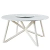 Veltha Outdoor Stone Design Outdoor Dining Tables<Hermu 150 white carrara marble and steel outdoor dining table