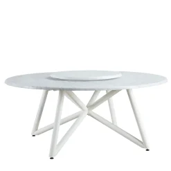 Veltha Outdoor Stone Design Outdoor Dining Tables<Hermu 180 white marble outdoor dining table
