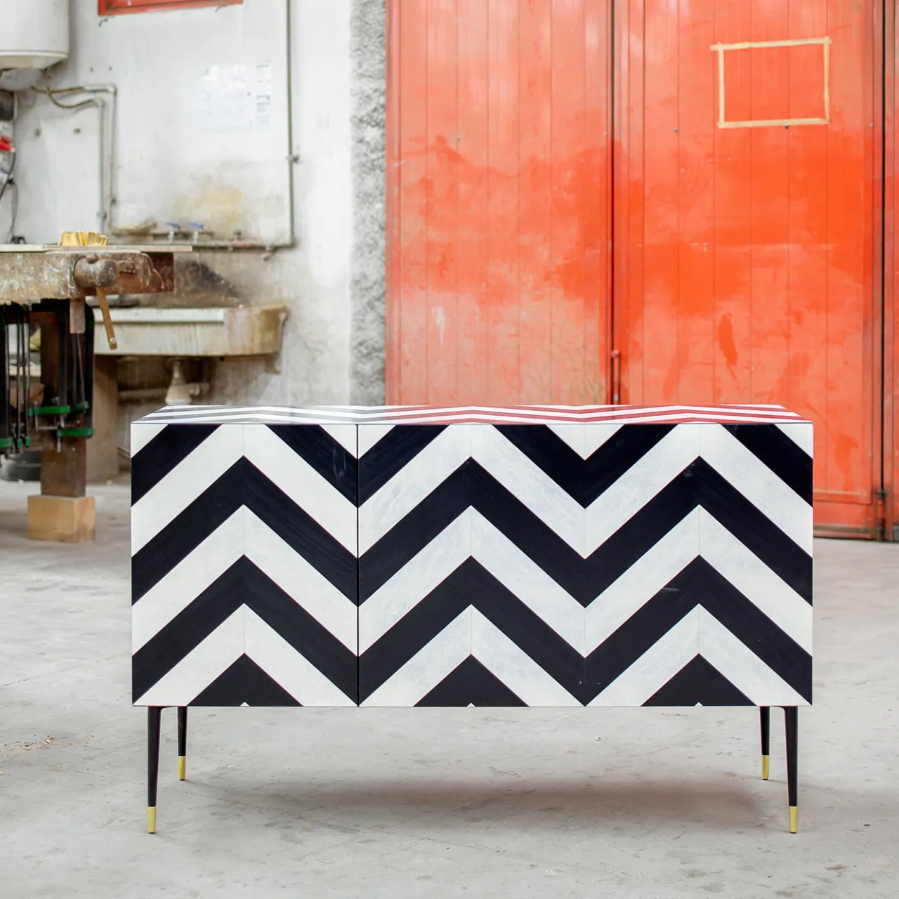 CG Capelletti Sideboards Buffets<Herringbone Bar Cabinet