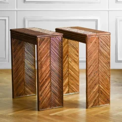 Molto Collectibles Consoles<Herringbone-Patterned Bamboo Console