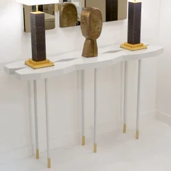 CG Capelletti Consoles<Hexagonal Matte White Console