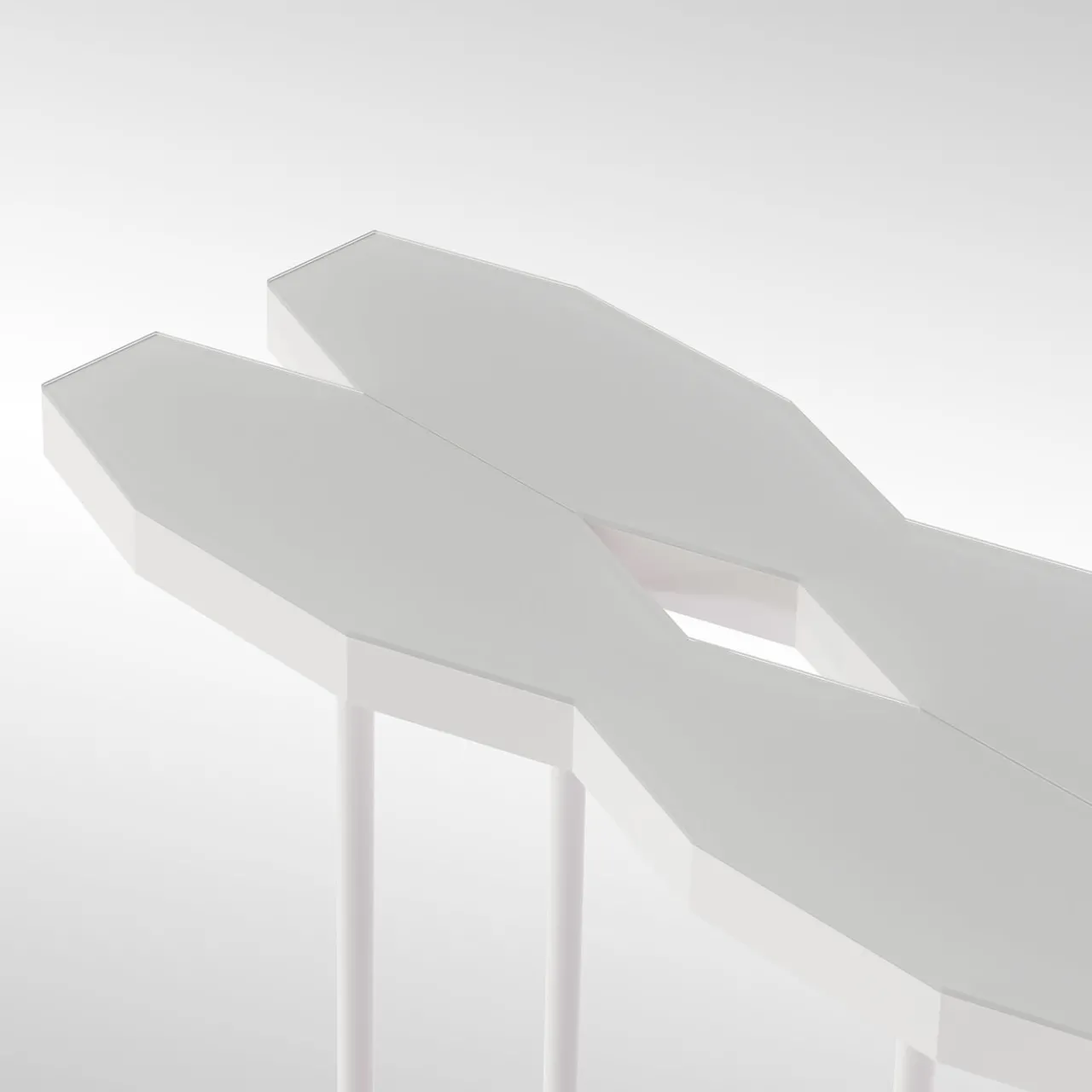 CG Capelletti Consoles<Hexagonal Matte White Console