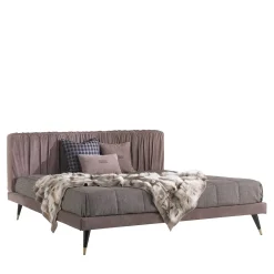 Gianfranco Ferré Home Beds<Highlander Mauve And Bordeaux Nabuk Leather Bed