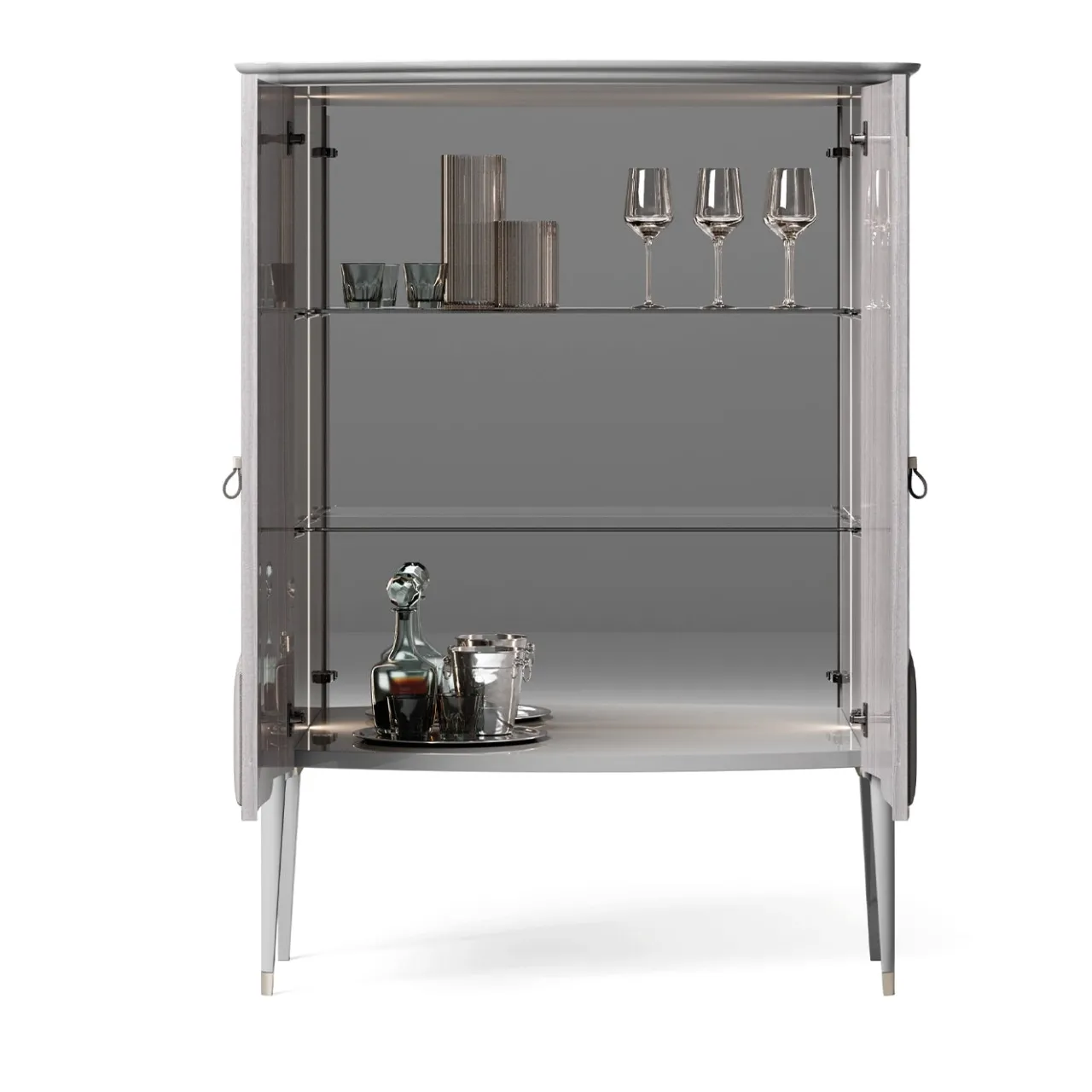 Alberto & Mario Ghezzani Bar Cabinets<Hollywood Gray Bar Cabinet