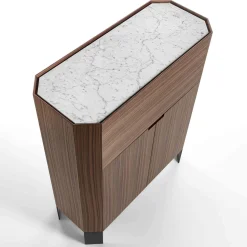 Durame Bar Cabinets<Honey 3-Door Canaletto & Carrara Bar Cabinet