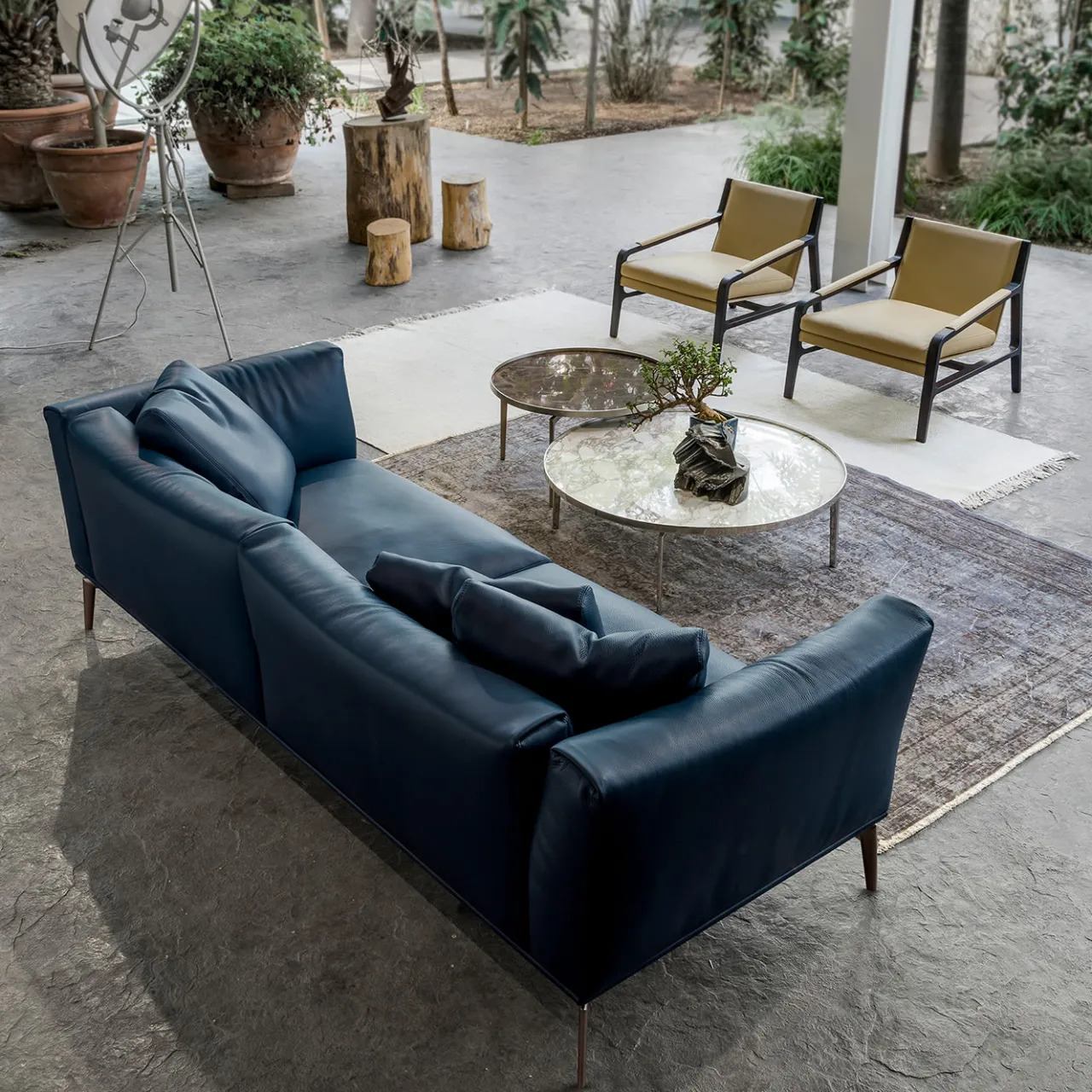 Alivar Sofas<Horizon Blue-Leather Sofa by Giuseppe Bavuso