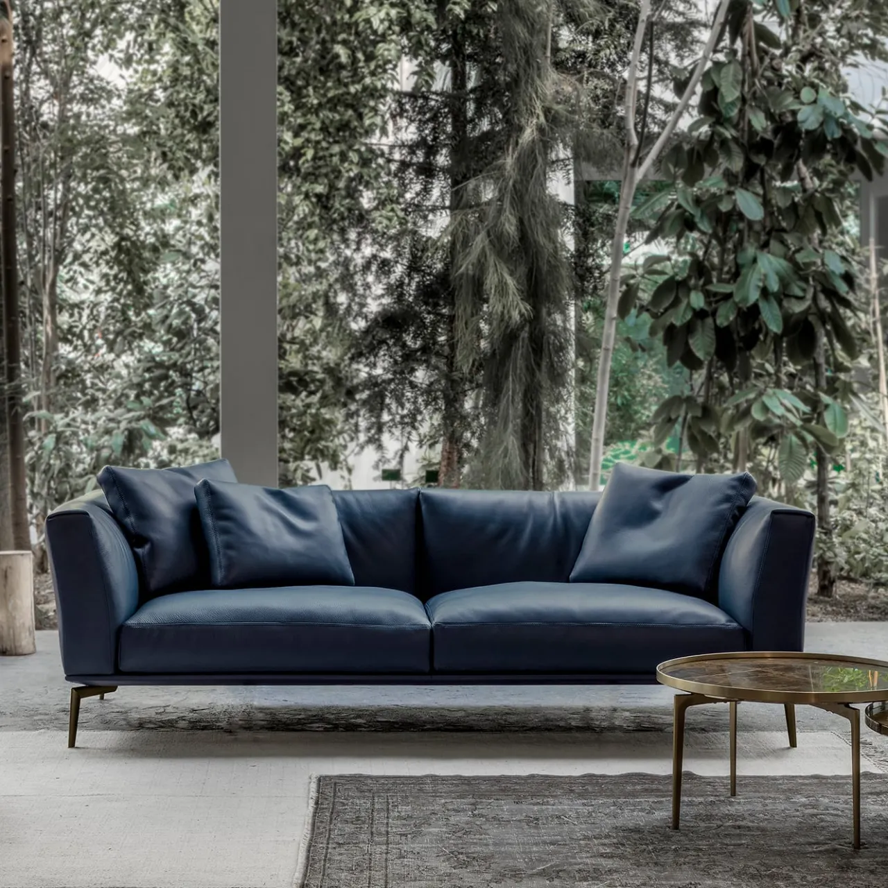 Alivar Sofas<Horizon Blue-Leather Sofa by Giuseppe Bavuso
