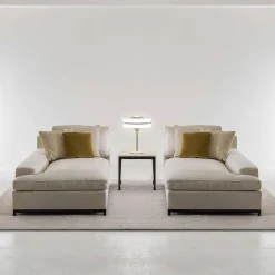 Galimberti Nino Chaises<Hugo gray fabric chaise longue