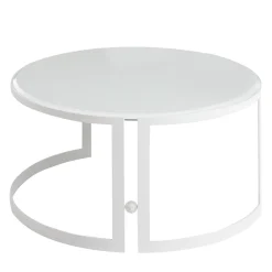 Versace Home Outdoor Coffee Tables<Iconic Round Arctic White Glass Outdoor Coffee Table