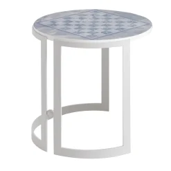 Versace Home Outdoor Coffee Tables<Iconic Round Chessboard Pattern Outdoor Side Table