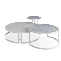 Versace Home Outdoor Coffee Tables<Iconic Round Chessboard Pattern Outdoor Side Table