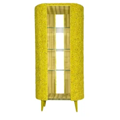 Cesare Ferrari Atelier Cabinets<Iconic Yellow Wood & Glass Open Cabinet