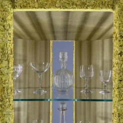 Cesare Ferrari Atelier Cabinets<Iconic Yellow Wood & Glass Open Cabinet