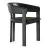 Meroni & Colzani Chairs<Igea Arm Black Leather Chair