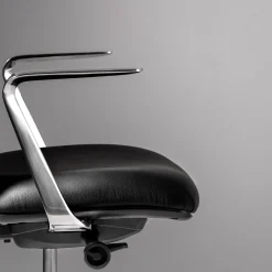 Real Piel Office Chairs<Ikon 1 Black Leather Swivel Office Chair