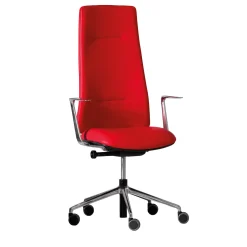 Real Piel Office Chairs<Ikon 2 Red Leather Swivel Office Chair