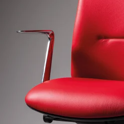 Real Piel Office Chairs<Ikon 2 Red Leather Swivel Office Chair
