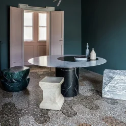Salvatori Stools<Ikona Stool in Cipollino Marble by Elisa Ossino