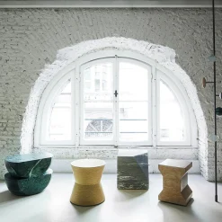 Salvatori Stools<Ikona Stool in Giallo Egiziano Marble by Elisa Ossino