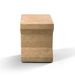 Salvatori Stools<Ikona Stool in Rosa Perlino Marble by Elisa Ossino